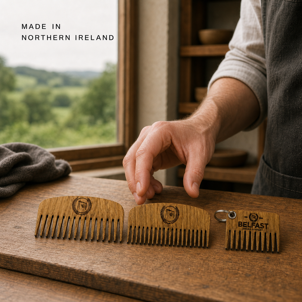 Oak Beard Comb handmade in Northern Ireland