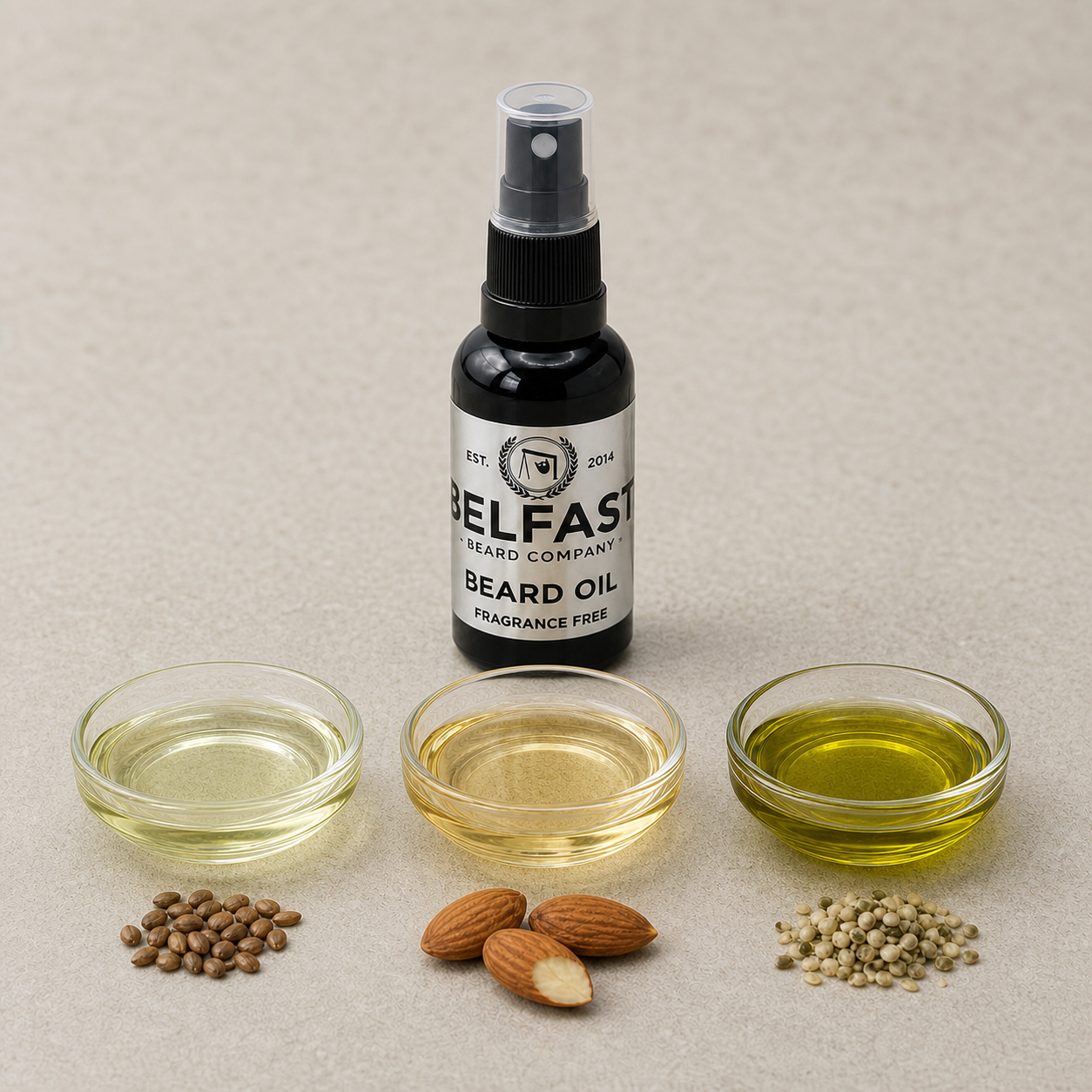 Ingredients used to make Fragrance-Free Beard Oil 30ml