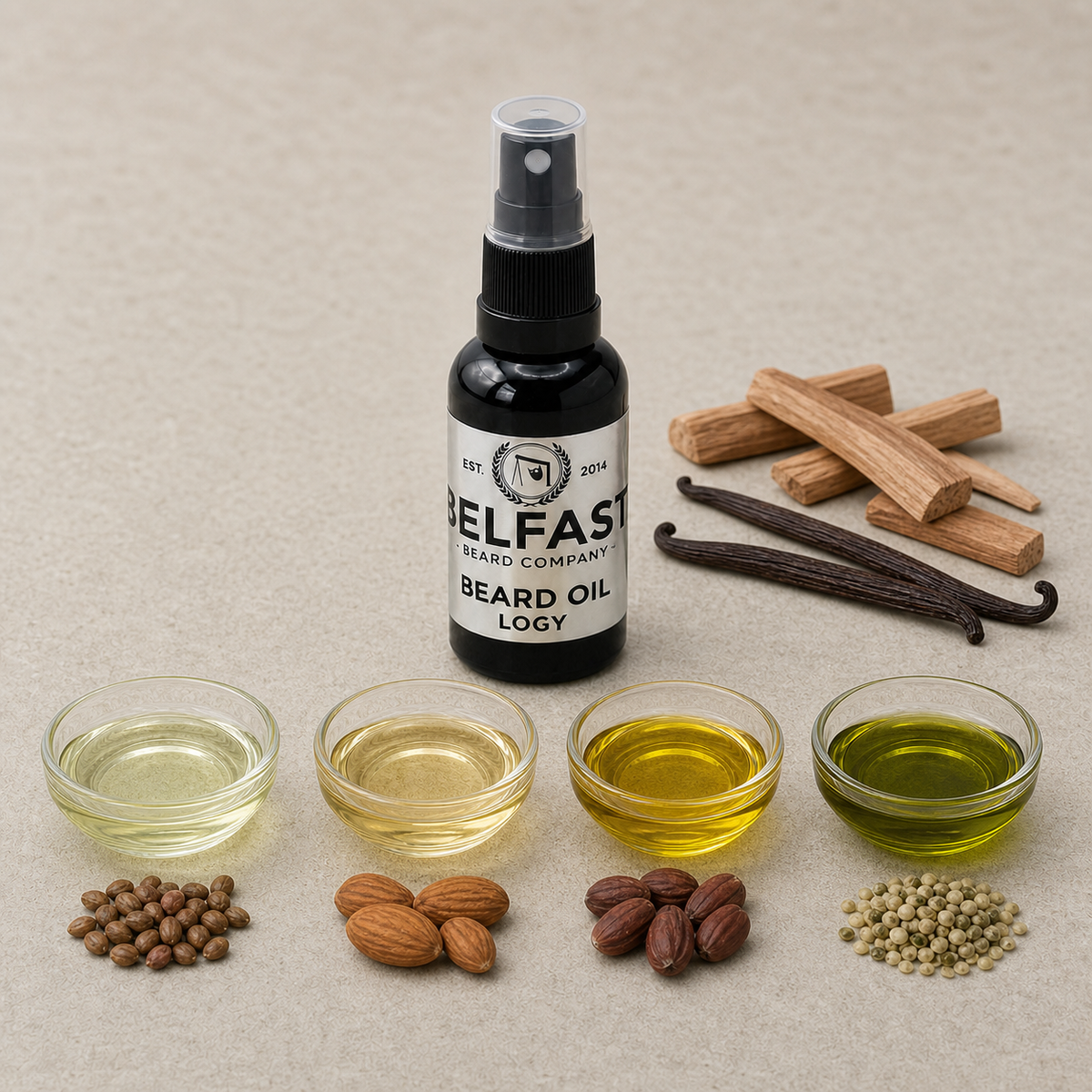 Ingredients used to make Logy Beard Oil 30ml