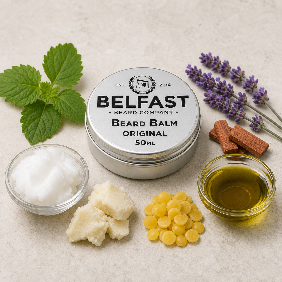 Ingredients used to make Original Beard Balm 50ml