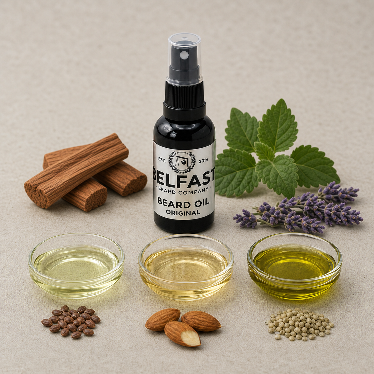 Ingredients used to make Original Beard Oil 30ml