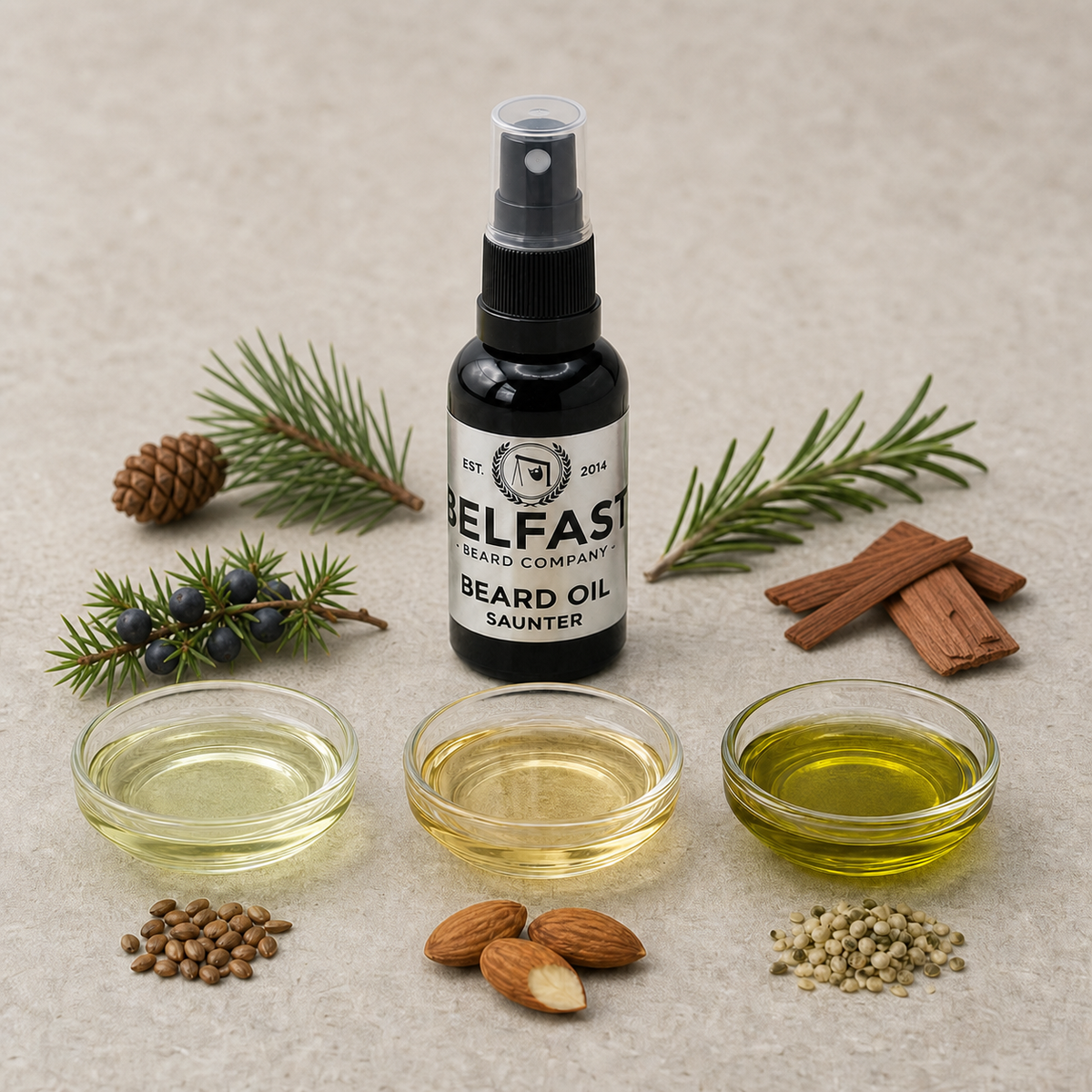 Ingredients used to make Saunter Beard Oil 30ml