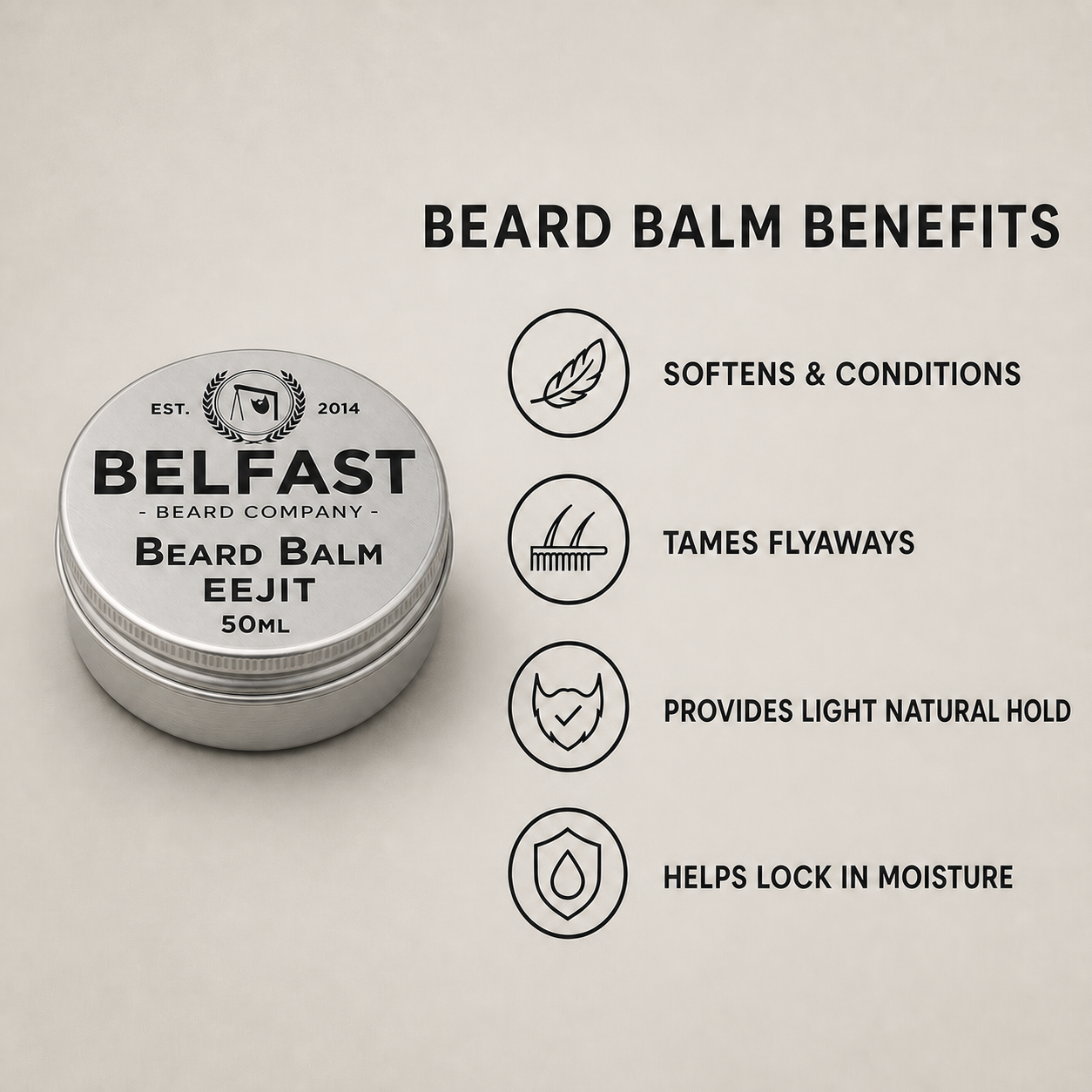 Beard-care features of Eejit Beard Balm 50ml