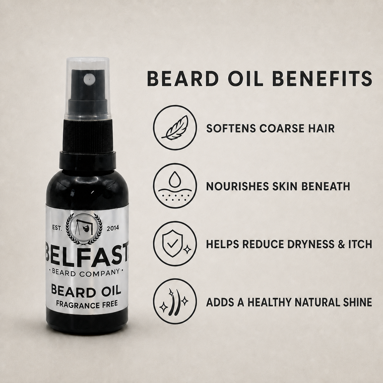 Beard-care features of Fragrance-Free Beard Oil 30ml