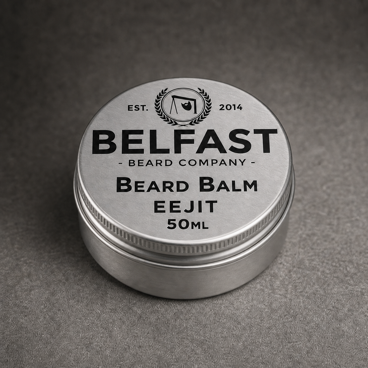 Close-up detail of Eejit Beard Balm 50ml